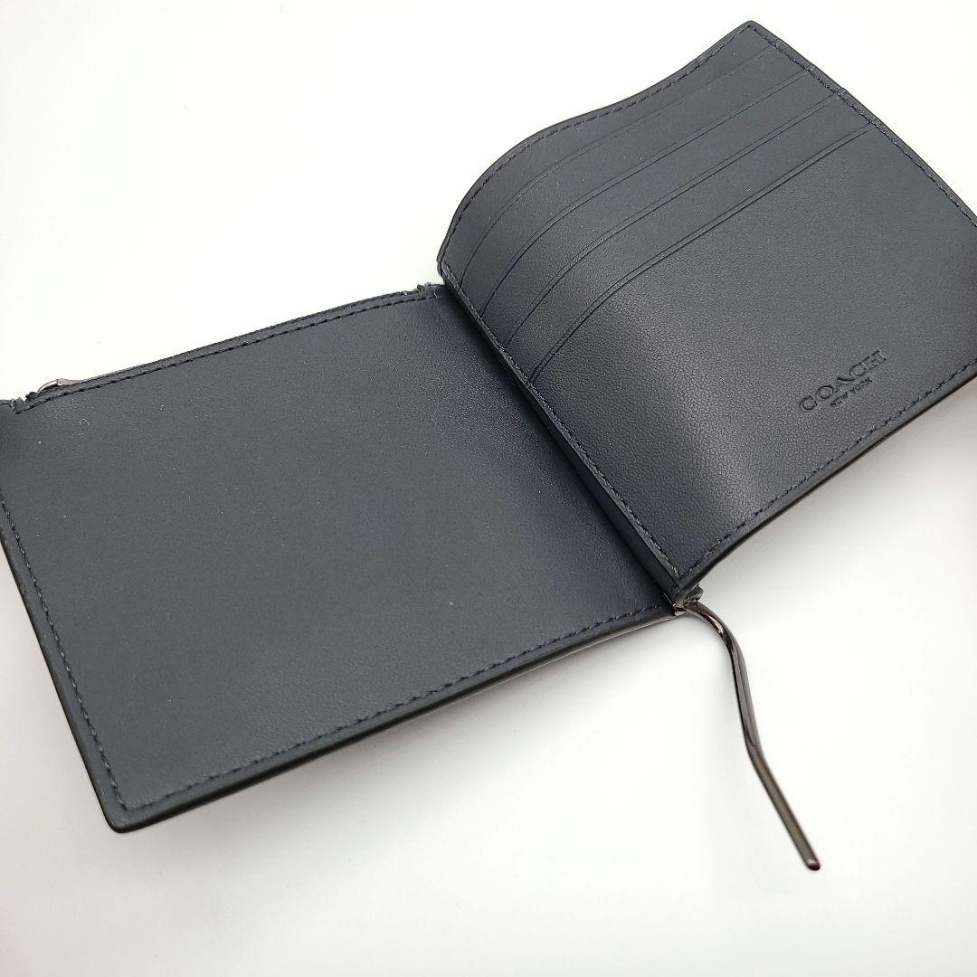 COACH マネークリップ 新品 デニム 新作 お札入れ 小銭入れ 折り財布