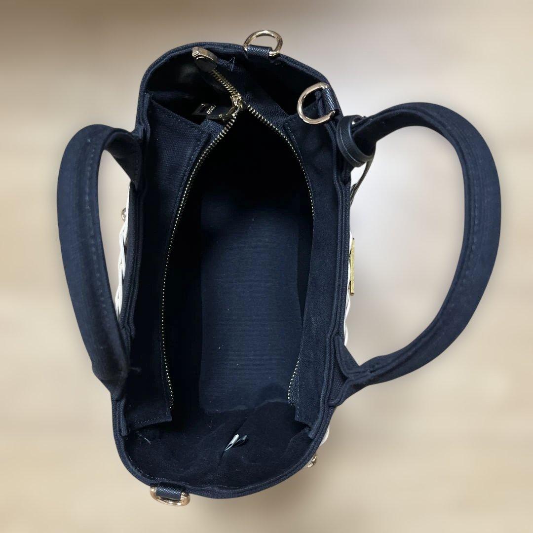 かごバッグ ホワイト/ブラック