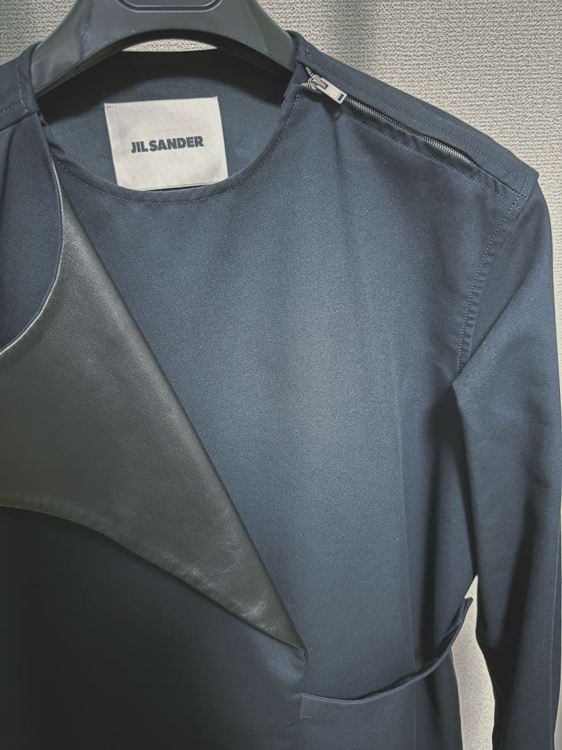 JIL SANDER 22AW レザーノーカラージャケット コート SIZE46