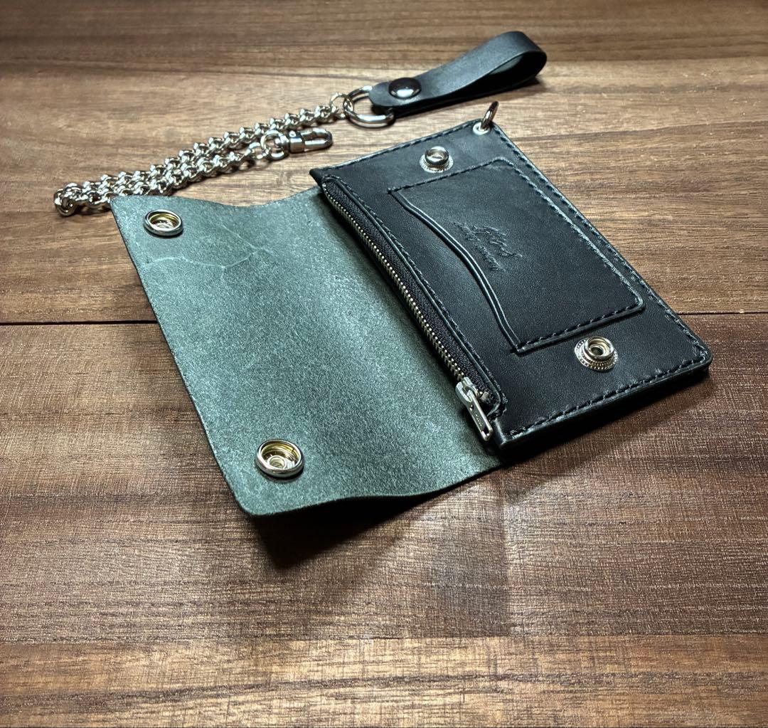 本革牛革ミドルトラッカーウォレット