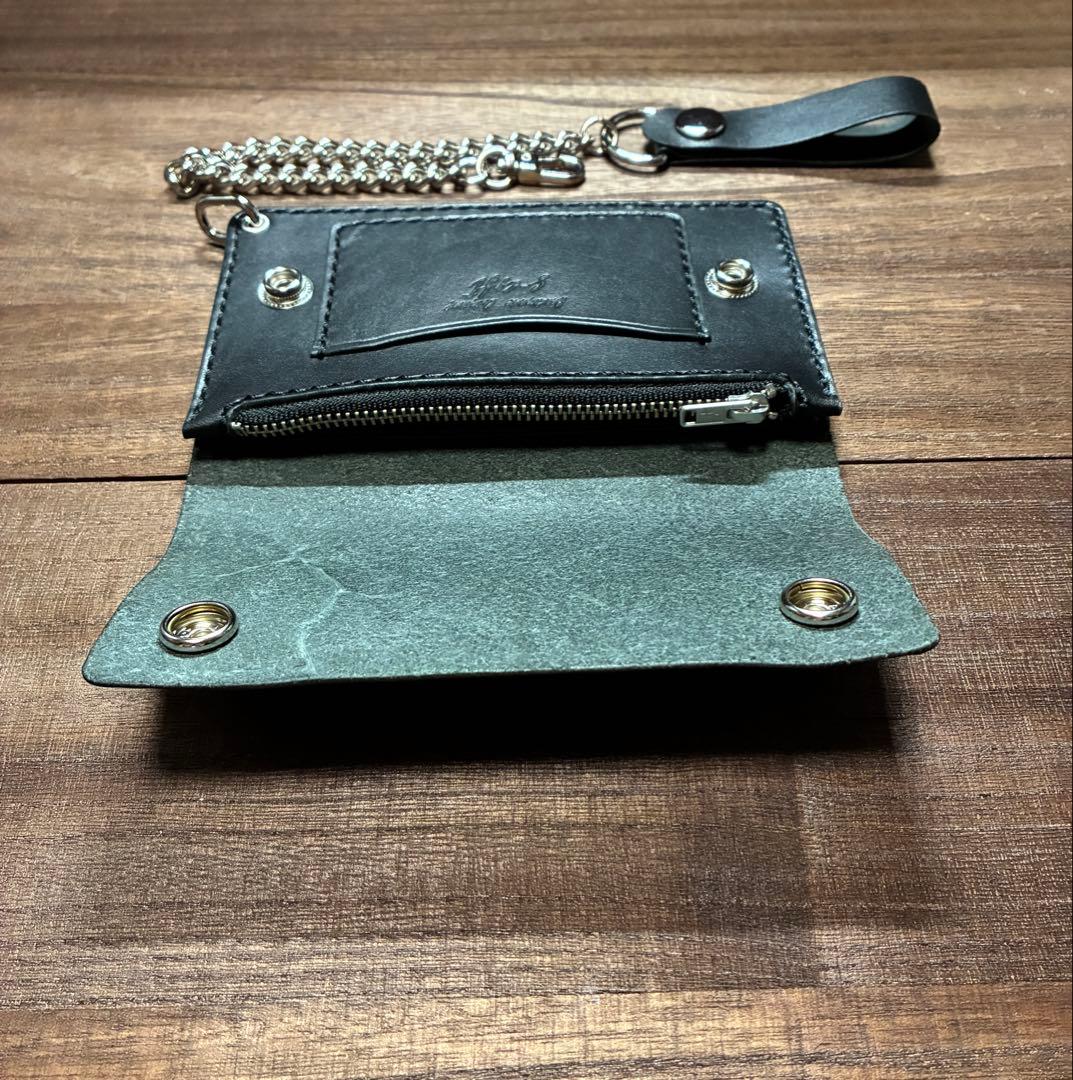 本革牛革ミドルトラッカーウォレット