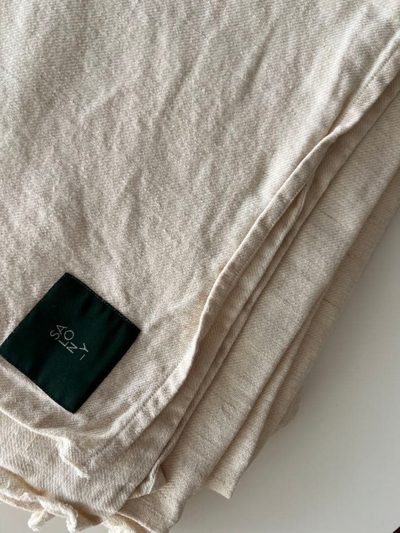 イタリア産　オーガニックヘンプ　ブランケット　ラージサイズ