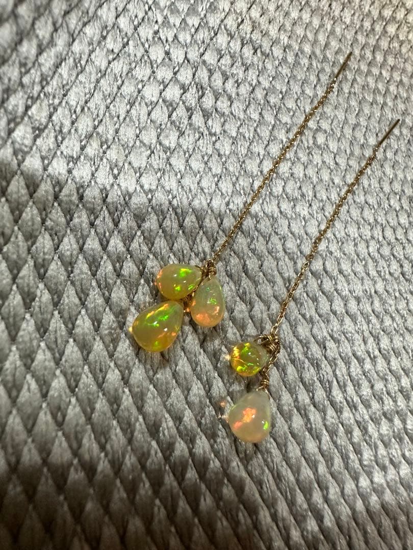 K18 プレシャスオパールアメリカンピアス