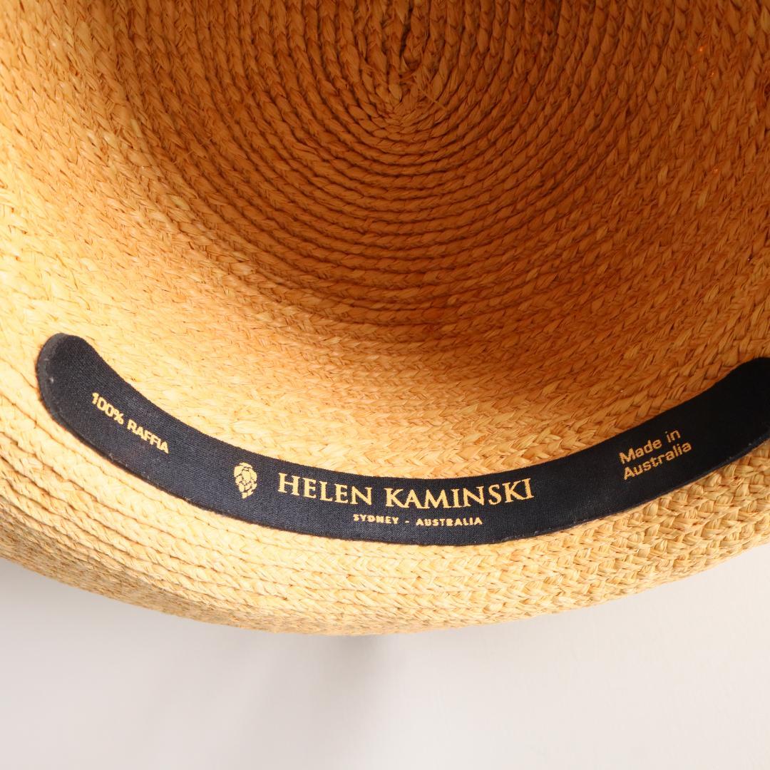 美品ヘレンカミンスキー　ニューポート　ラフィアハット　麦わら帽子　段ボールで発送