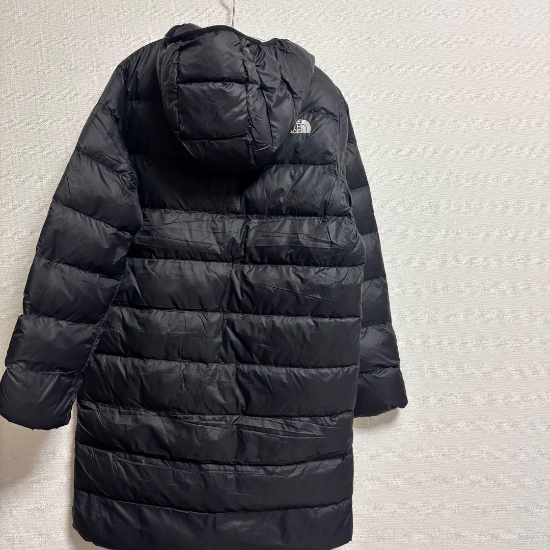 新品タグ付　ノースフェイス　 フード付き中綿ロングコート　ブラック　160cm