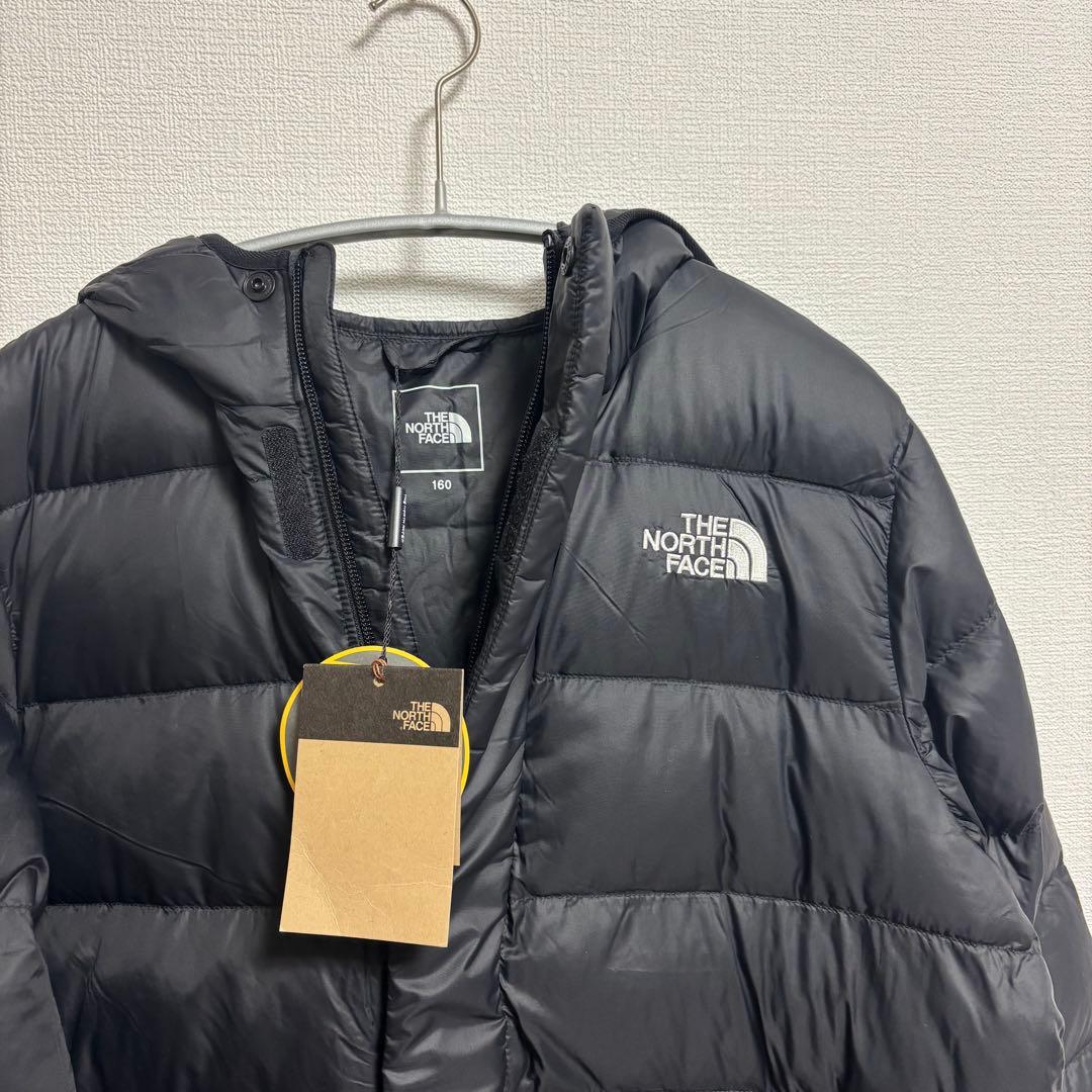 新品タグ付　ノースフェイス　 フード付き中綿ロングコート　ブラック　160cm