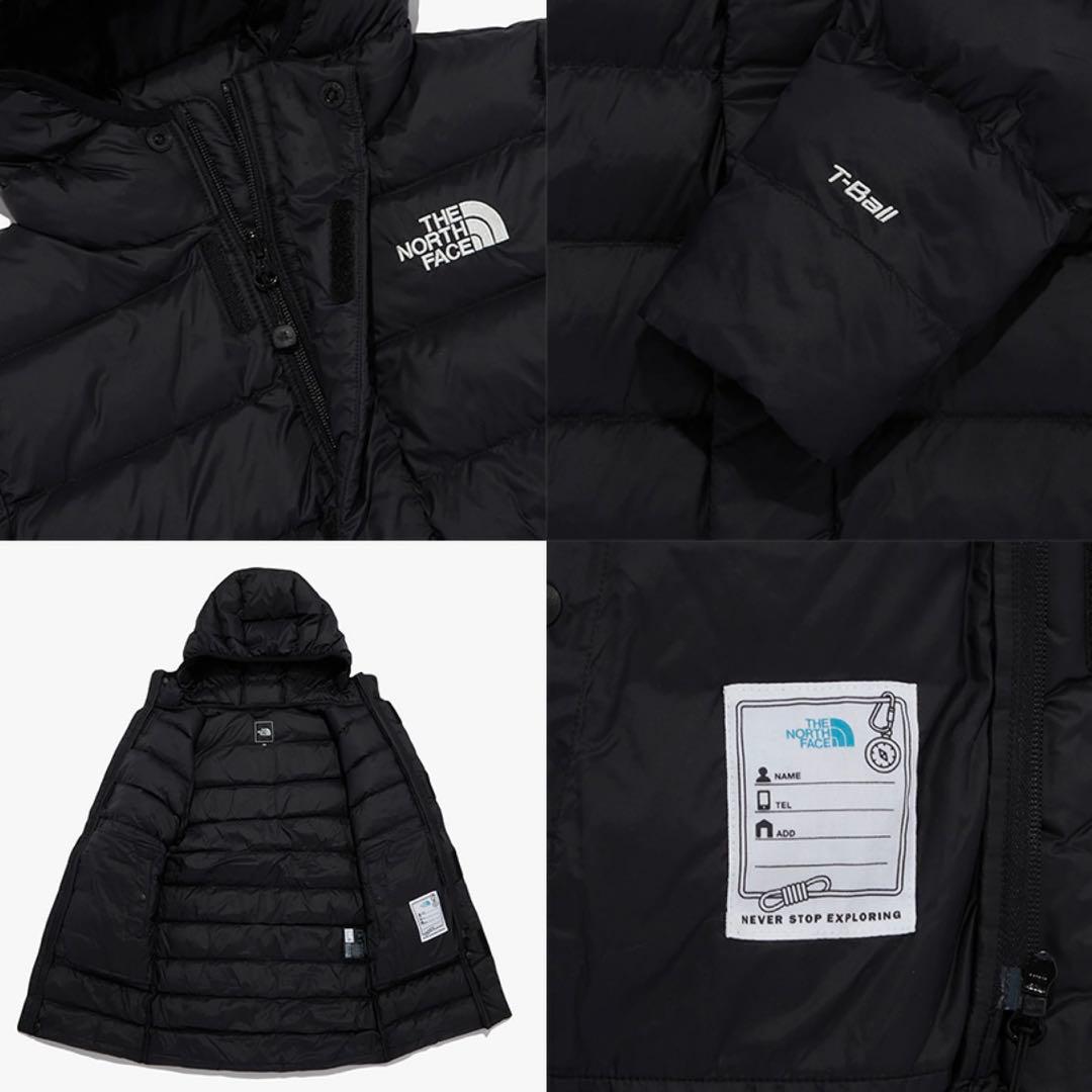 新品タグ付　ノースフェイス　 フード付き中綿ロングコート　ブラック　160cm