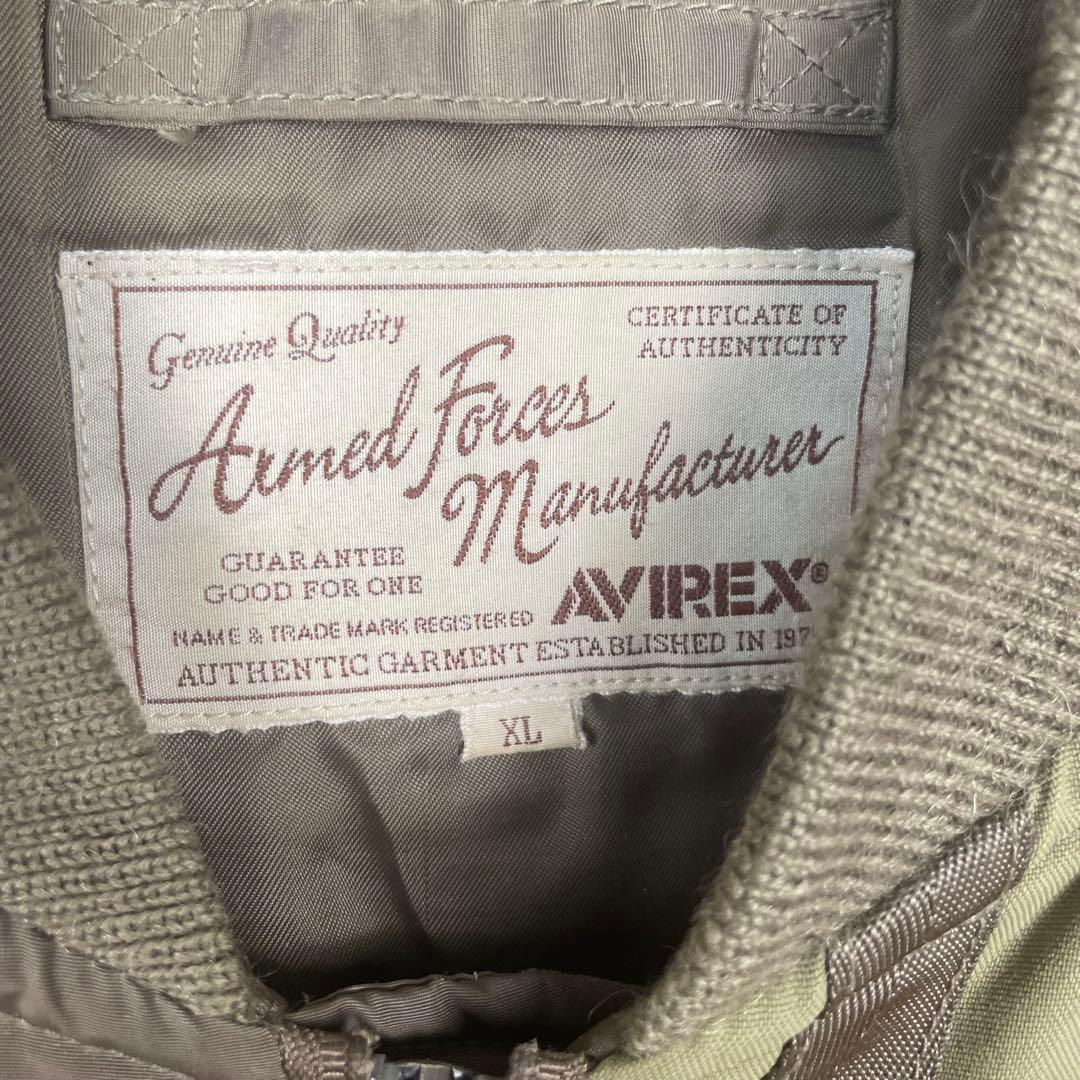 【希少】AVIREX MA1 カーキ BLACK KNIGHTS XL