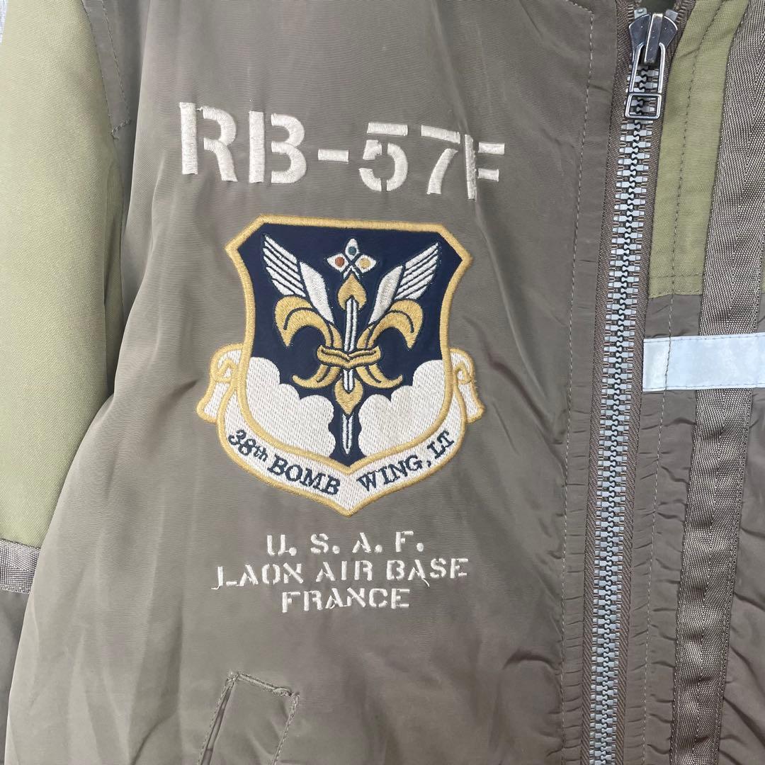 【希少】AVIREX MA1 カーキ BLACK KNIGHTS XL