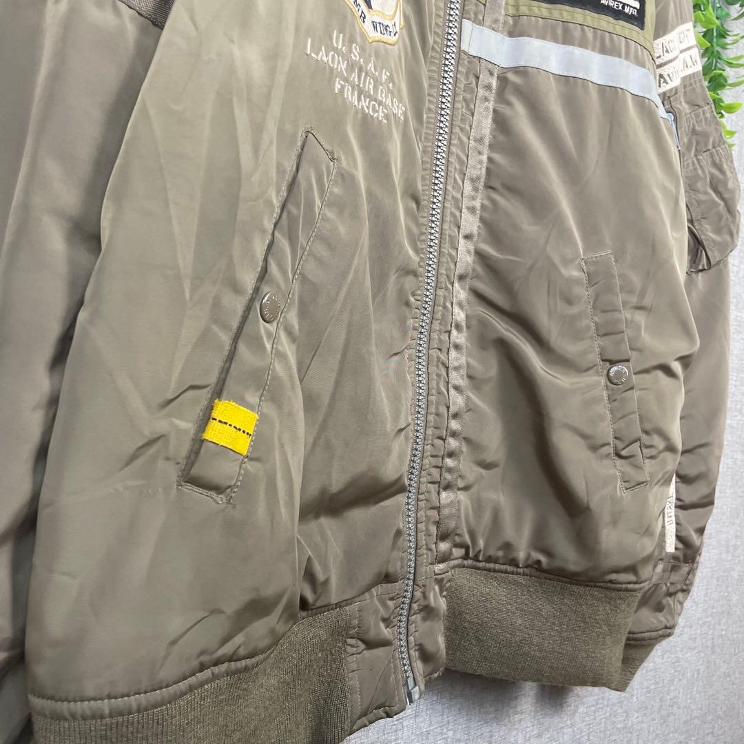 【希少】AVIREX MA1 カーキ BLACK KNIGHTS XL