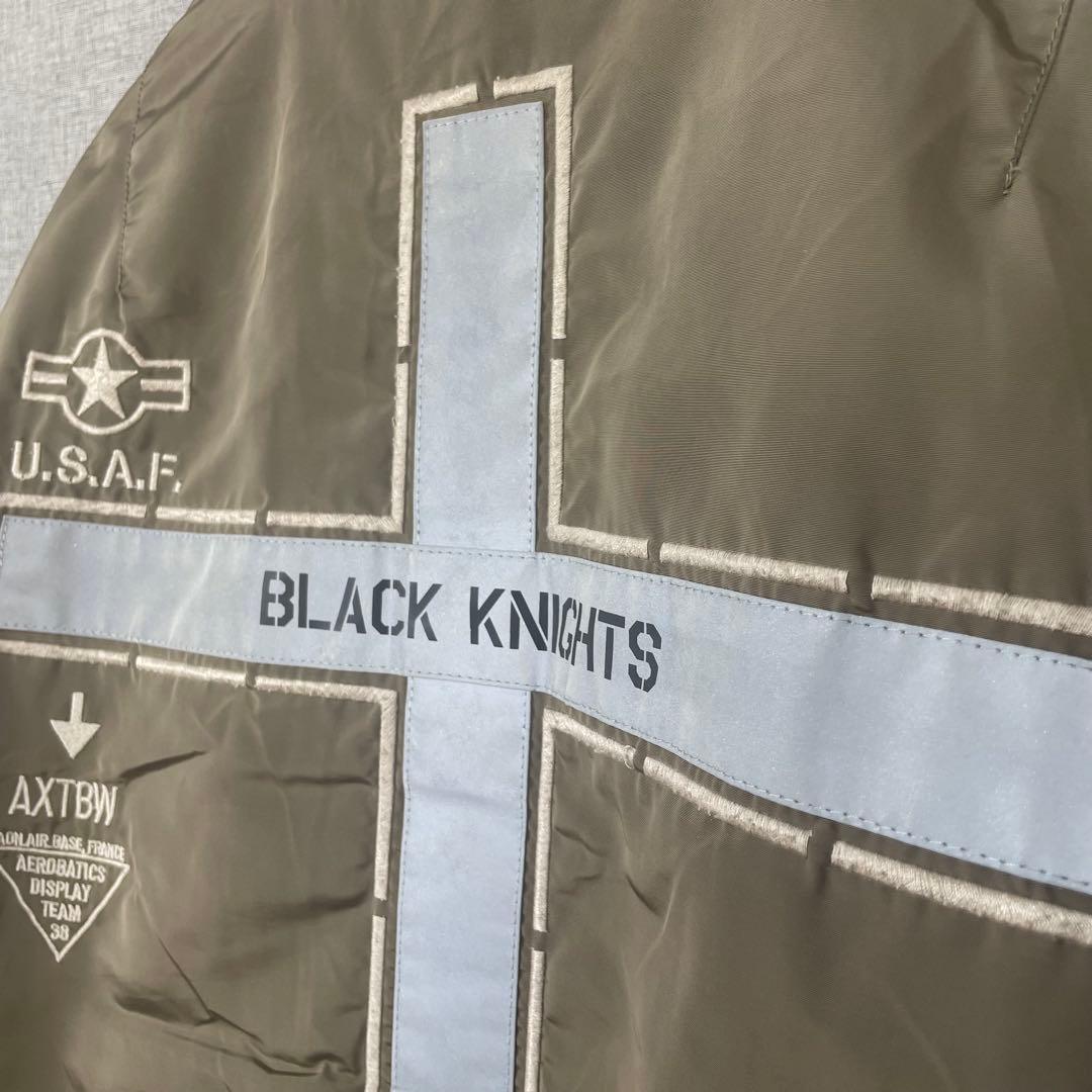 【希少】AVIREX MA1 カーキ BLACK KNIGHTS XL