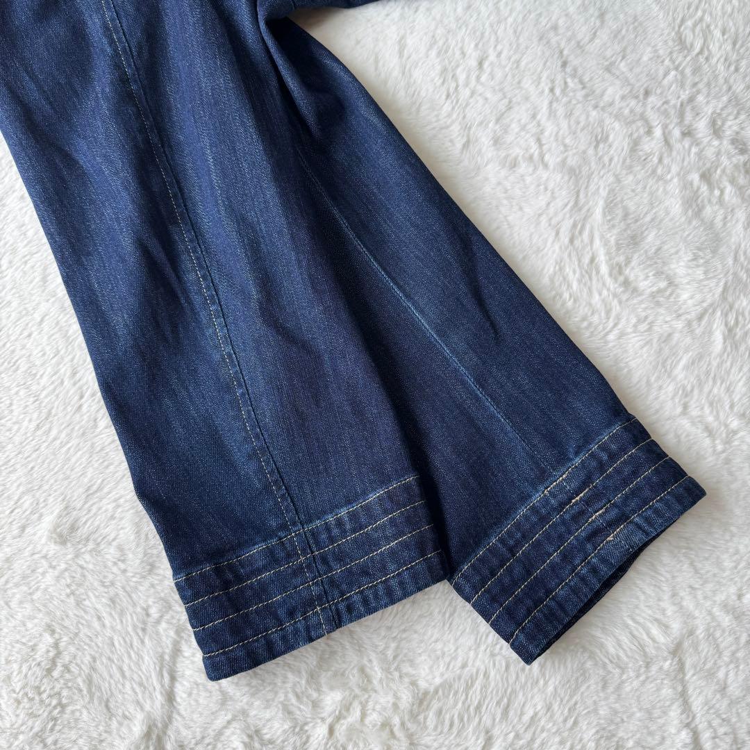コットンハウスアヤ デニム ジャケット フード ポケット ボタン インディゴ