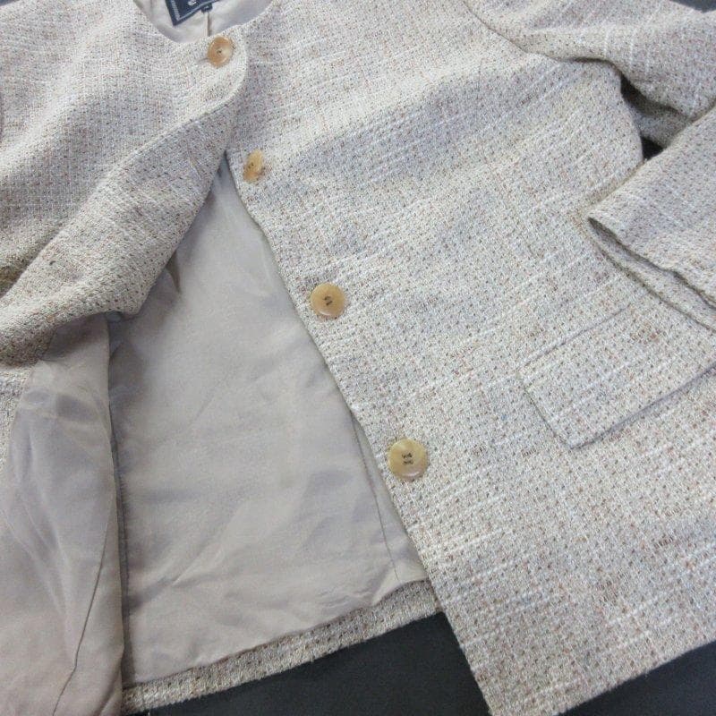 OS5497■Burberrys/バーバリーズ■ノーカラーツイードセットアップ