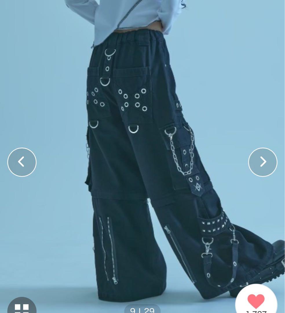 ま*ん様 REFLEM/レフレム 2WAYワイドデニムカーゴパンツ 地雷系 グラ