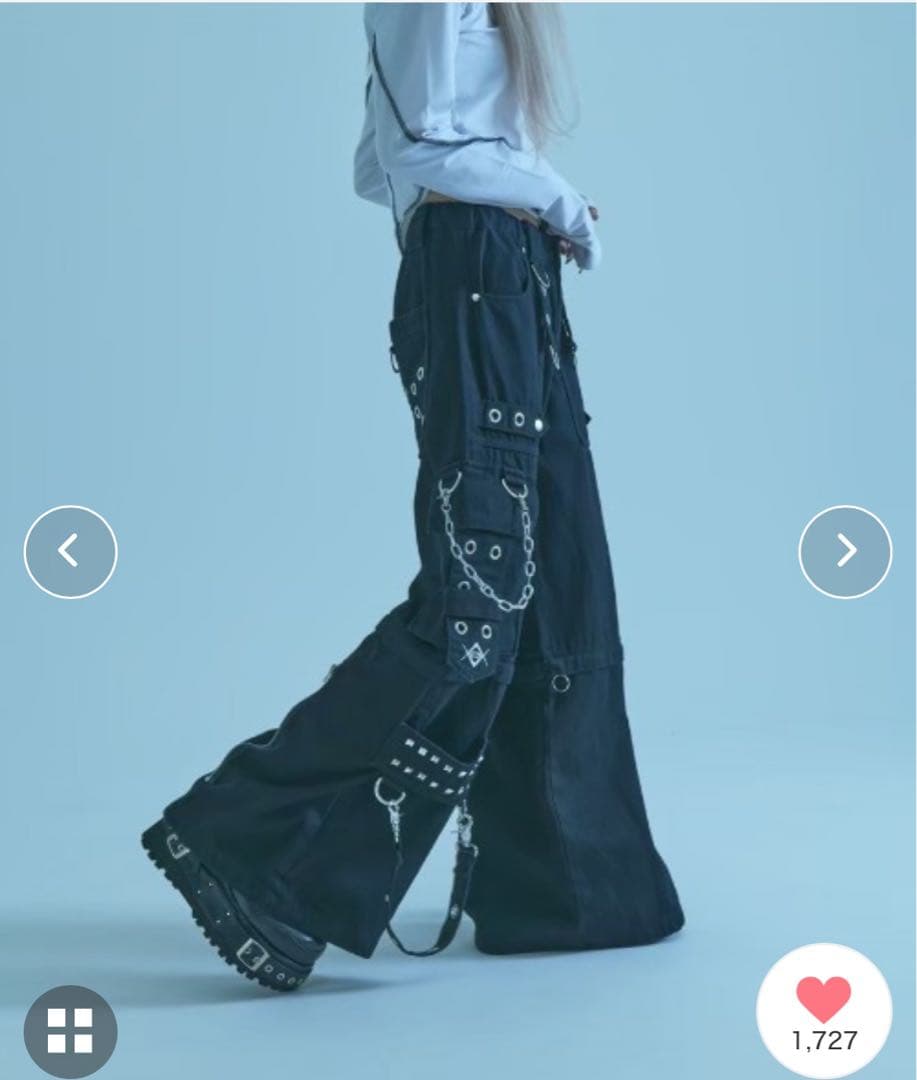 ま*ん様 REFLEM/レフレム 2WAYワイドデニムカーゴパンツ 地雷系 グラ