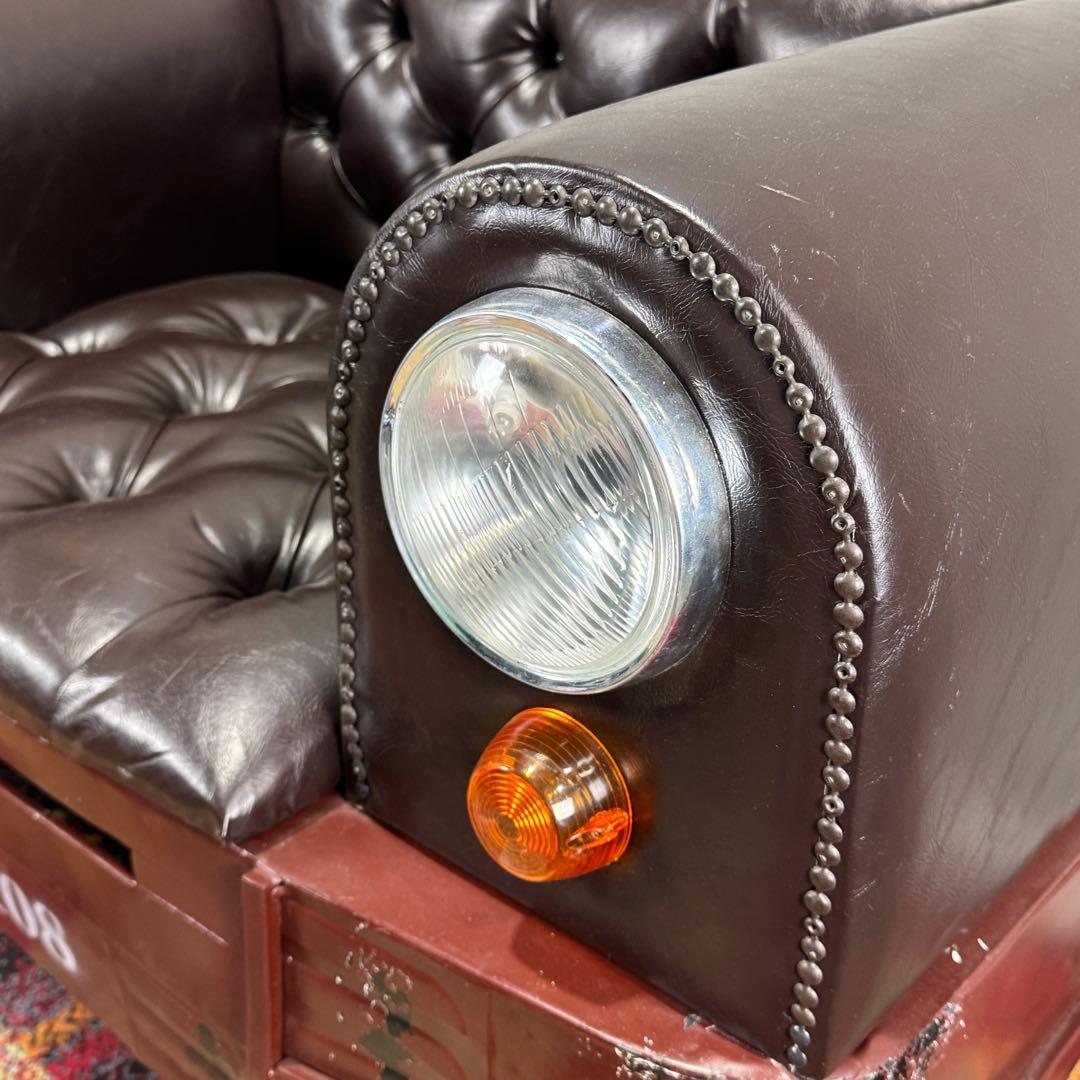 F【送料込み】ヴィンテージカー風 1人掛けソファ 1P ビンテージ 旧車