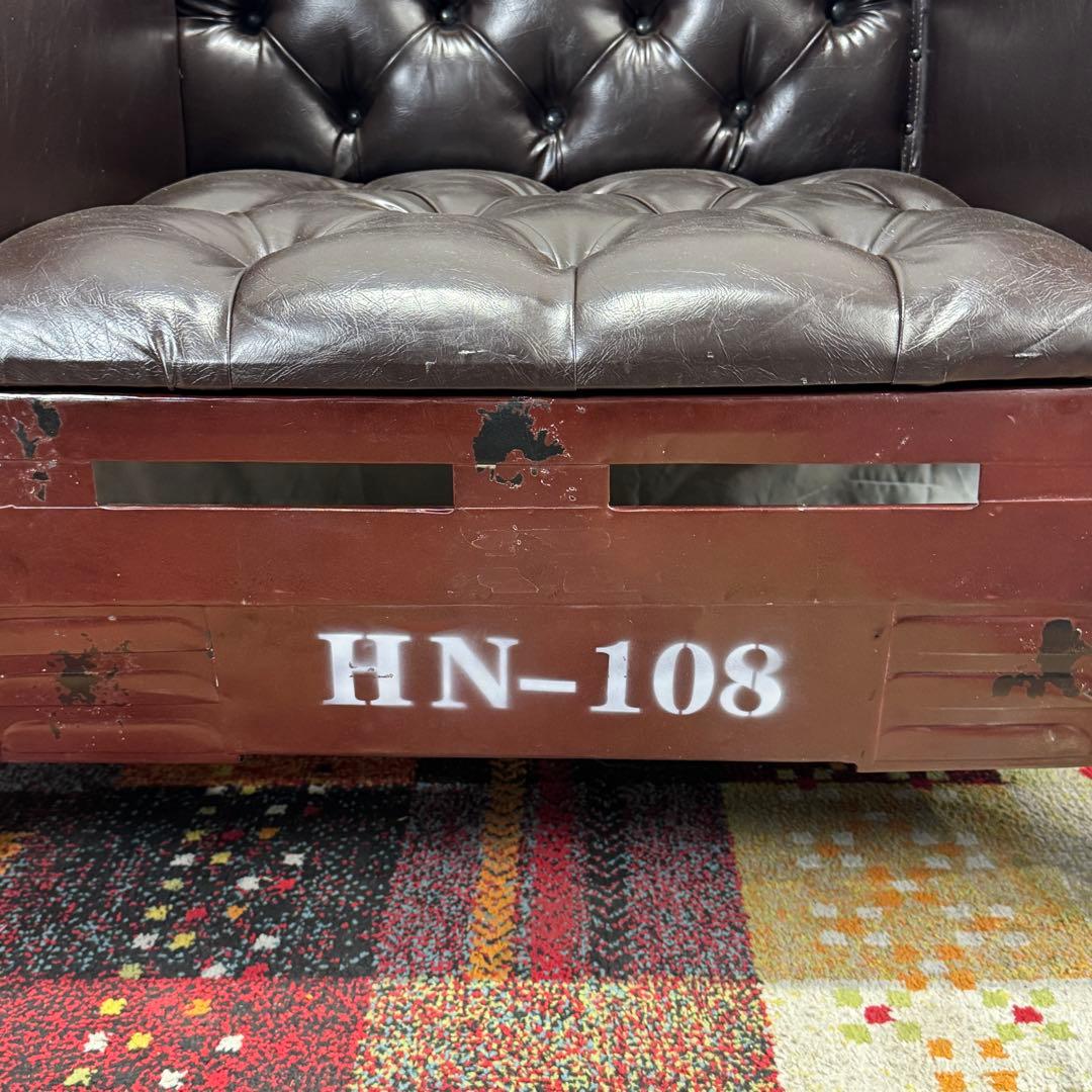 F【送料込み】ヴィンテージカー風 1人掛けソファ 1P ビンテージ 旧車