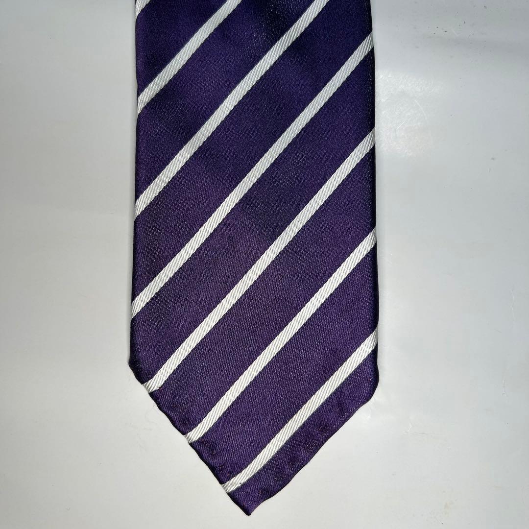 アットヴァンヌッチ トゥモローランド セッテピエゲ 紫シルク ストライプ