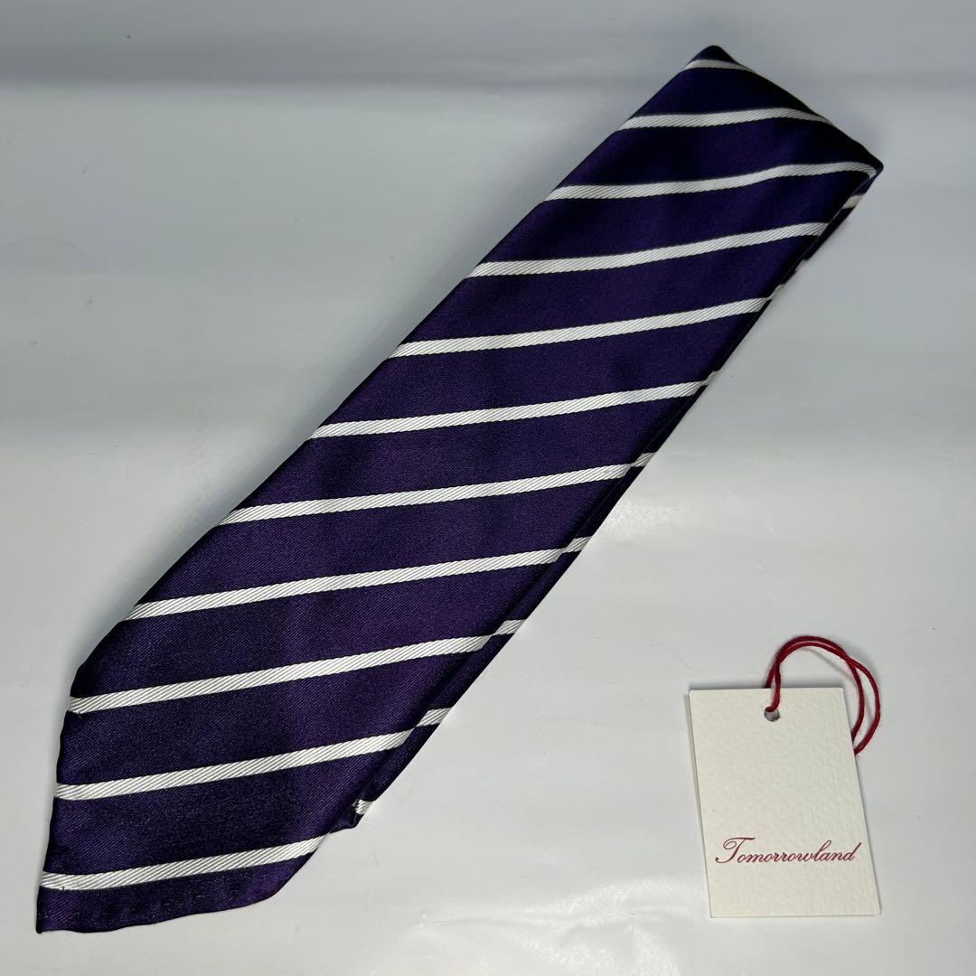 アットヴァンヌッチ トゥモローランド セッテピエゲ 紫シルク ストライプ
