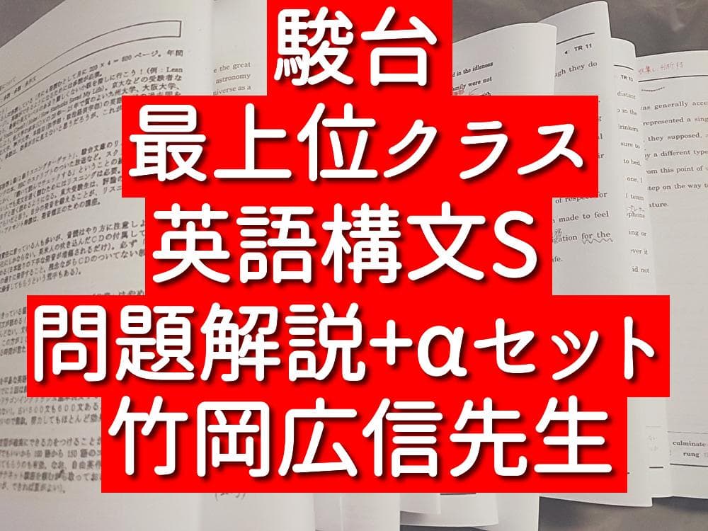 駿台　英語構文S　プリントフルセット　竹岡広信先生　鉄緑会　河合塾　東進　SEG