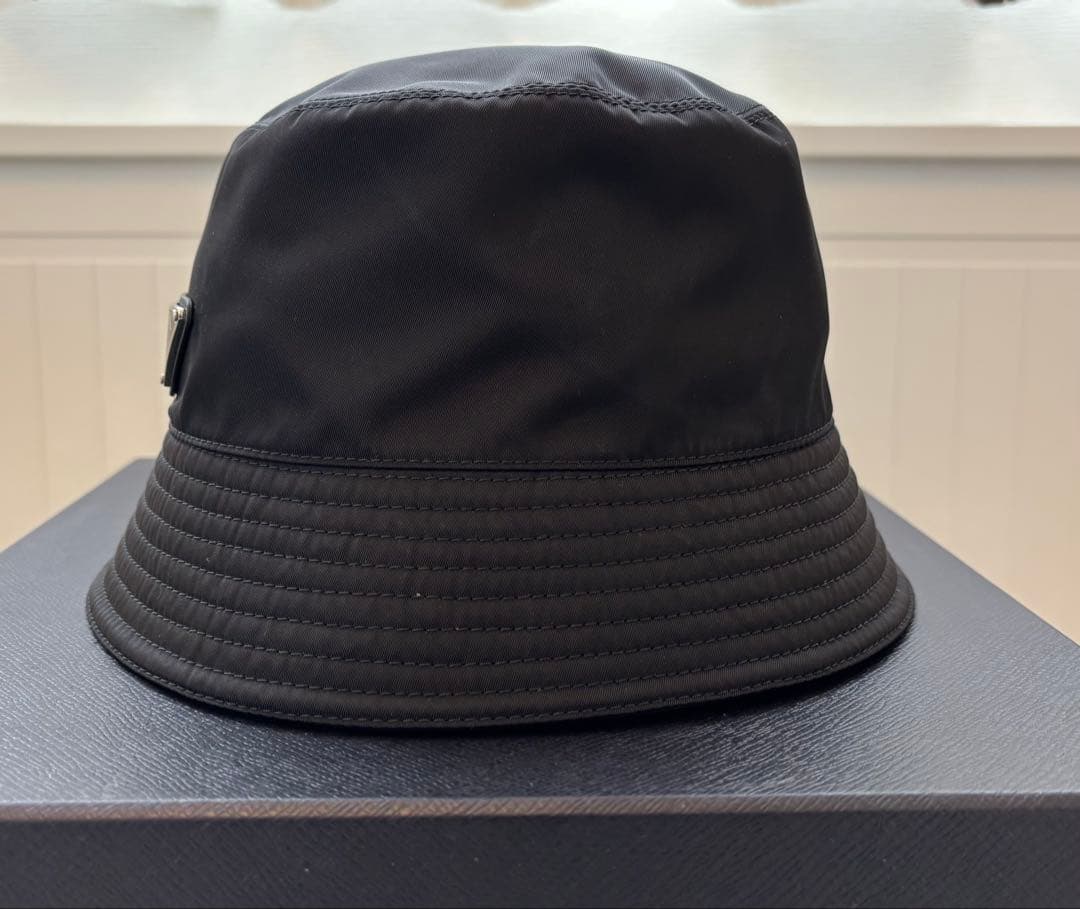 ★PRADA★プラダ/バケットハット/フェドラ/帽子/トライアングル/黒/バケハ