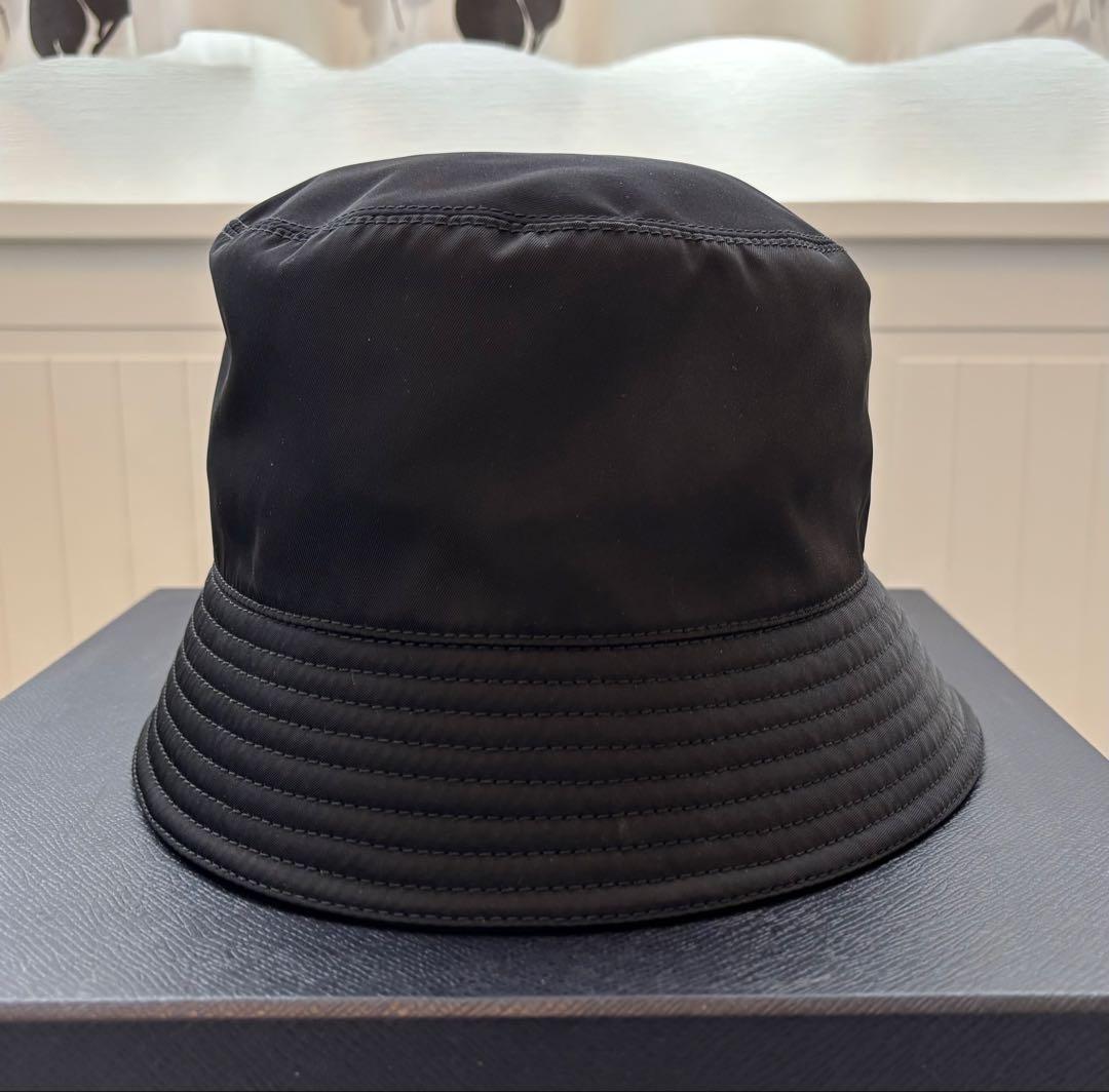 ★PRADA★プラダ/バケットハット/フェドラ/帽子/トライアングル/黒/バケハ