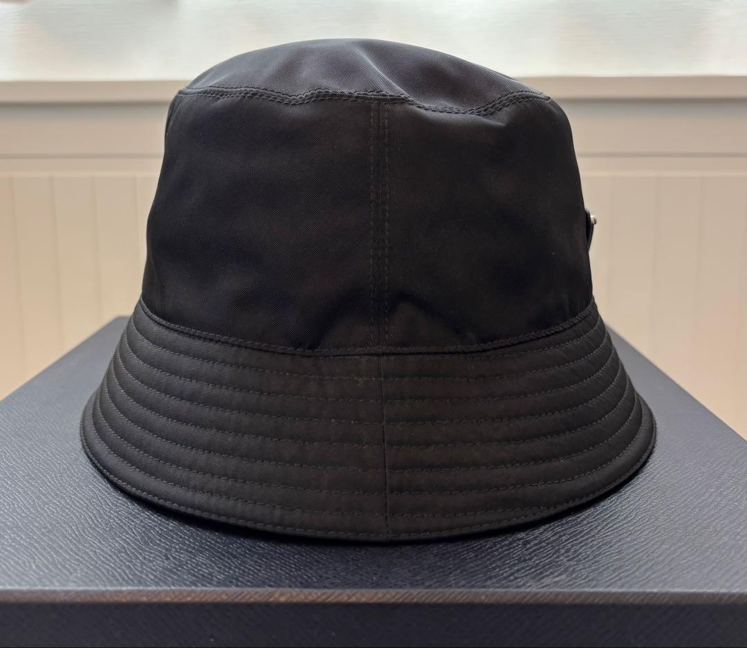 ★PRADA★プラダ/バケットハット/フェドラ/帽子/トライアングル/黒/バケハ