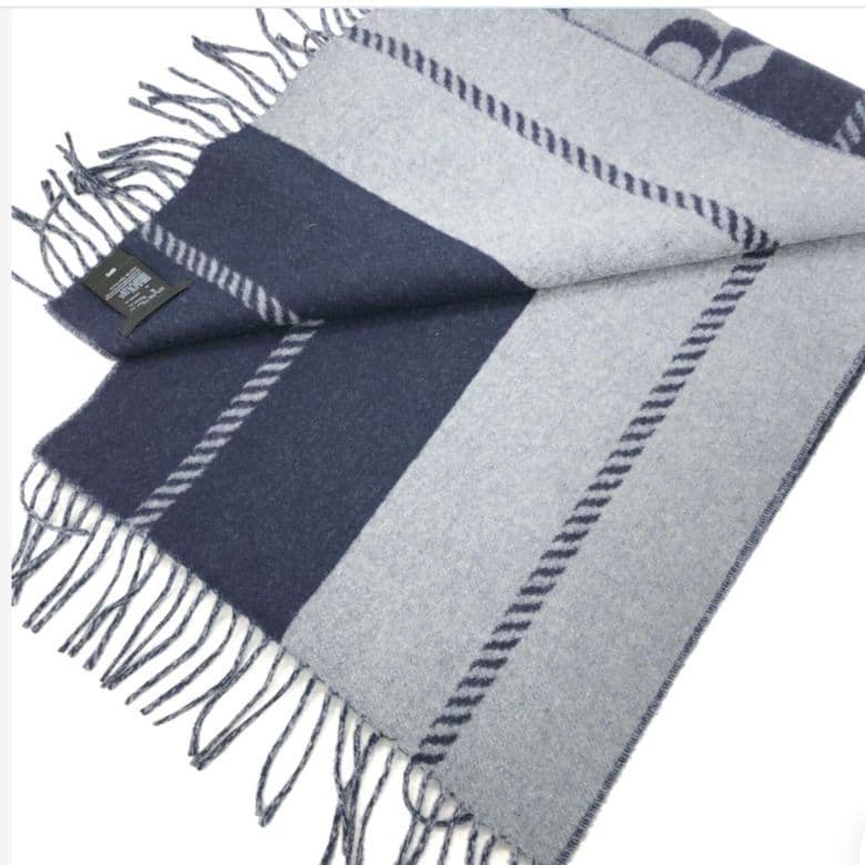 極美品✨️保存箱　PRADA　ウールマフラー ネイビー　プラダ