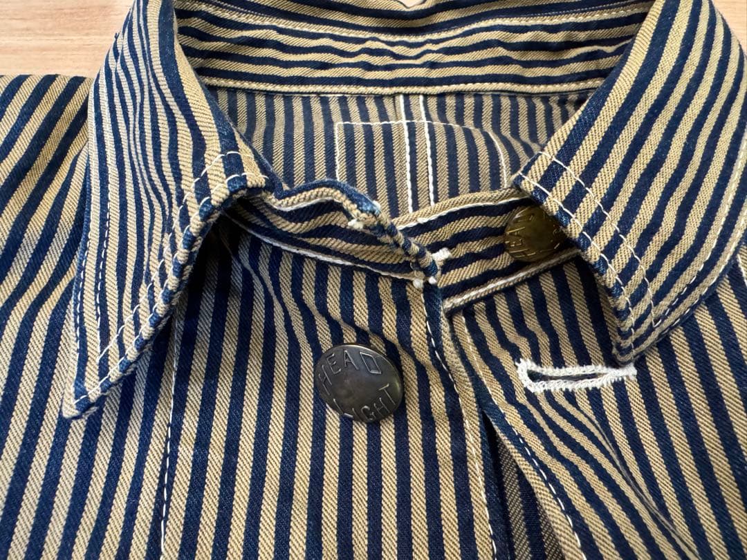 【限定】HEAD LIGHT ヘッドライト　ストライプ　カバーオール　ジャケット