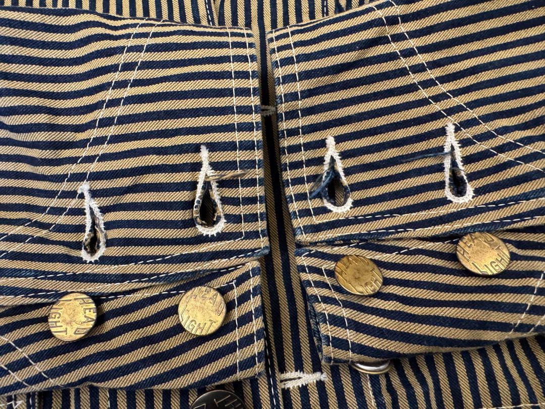 【限定】HEAD LIGHT ヘッドライト　ストライプ　カバーオール　ジャケット