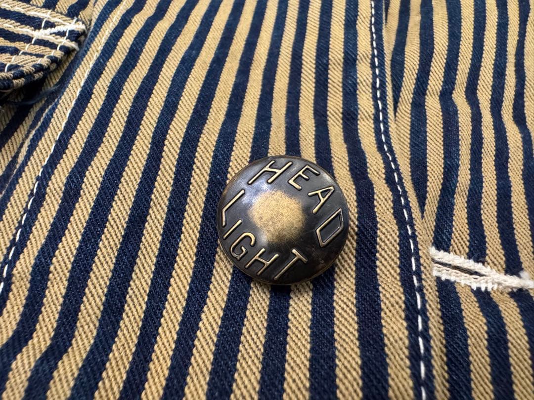 【限定】HEAD LIGHT ヘッドライト　ストライプ　カバーオール　ジャケット