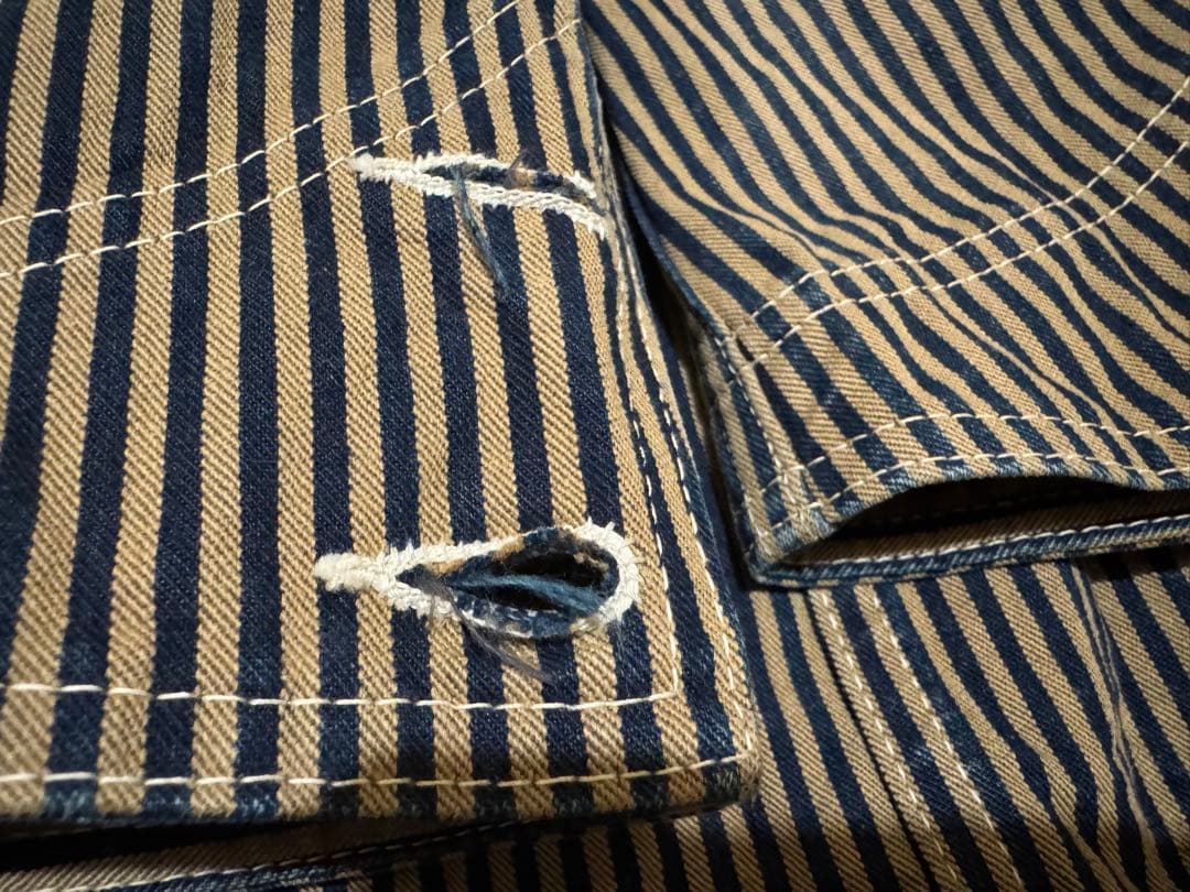 【限定】HEAD LIGHT ヘッドライト　ストライプ　カバーオール　ジャケット