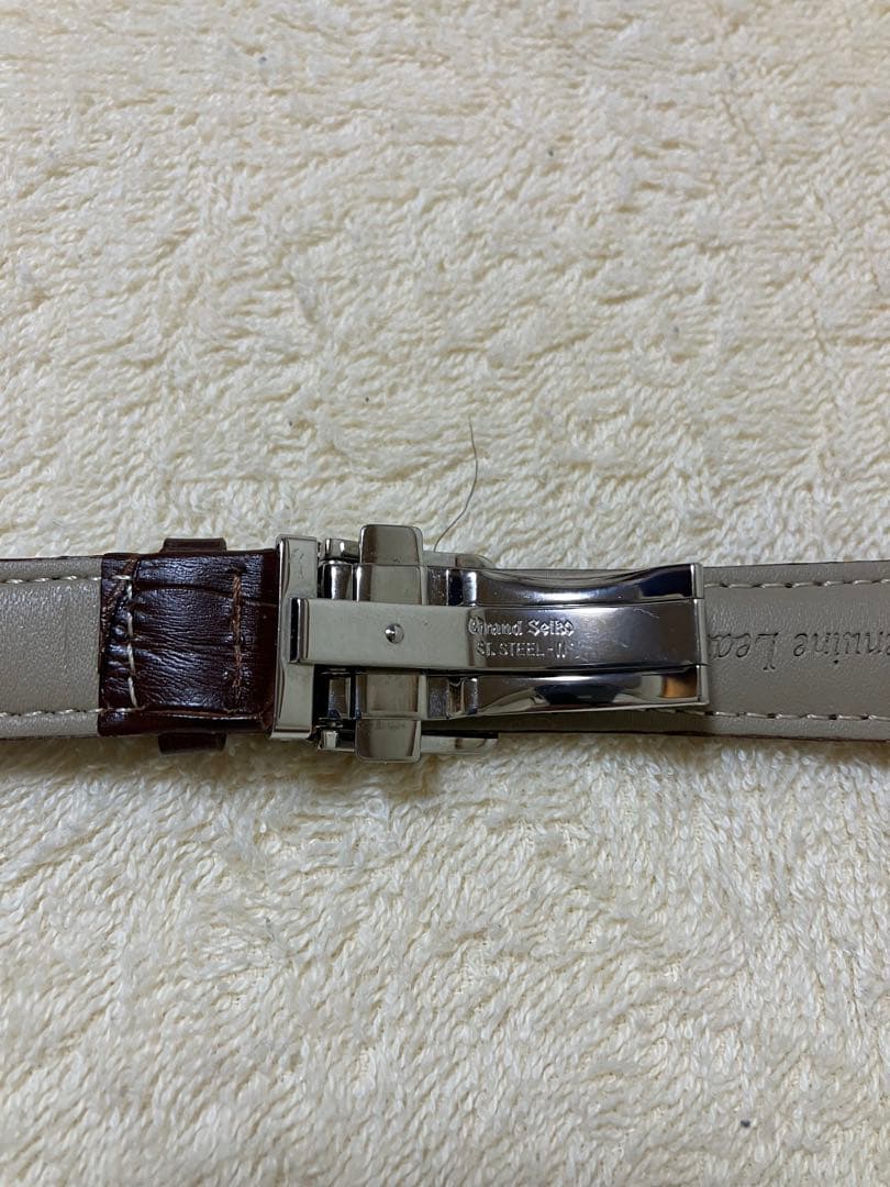 グランドセイコー純正Dバックル未使用　クロコダイル型押しストラップ付き