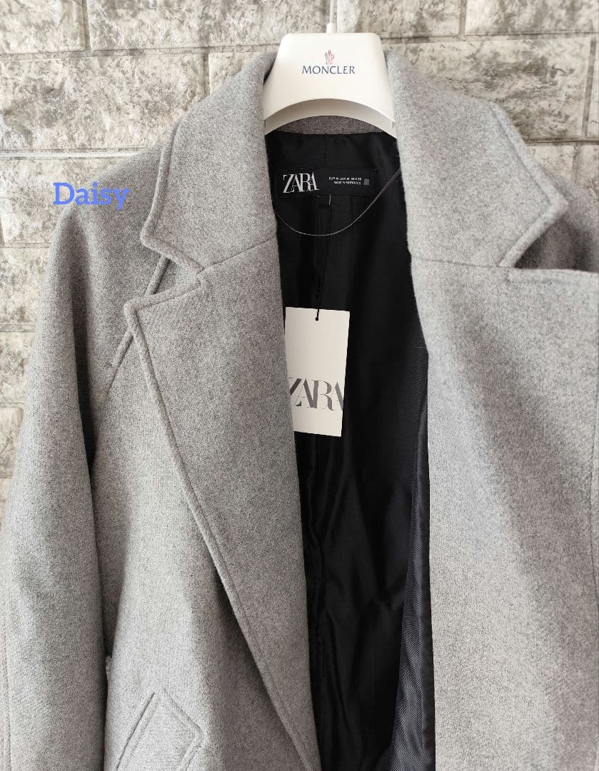 2.3万 新品 ザラ ZARA✨上質 ウール ロングコート グレー ウールコート