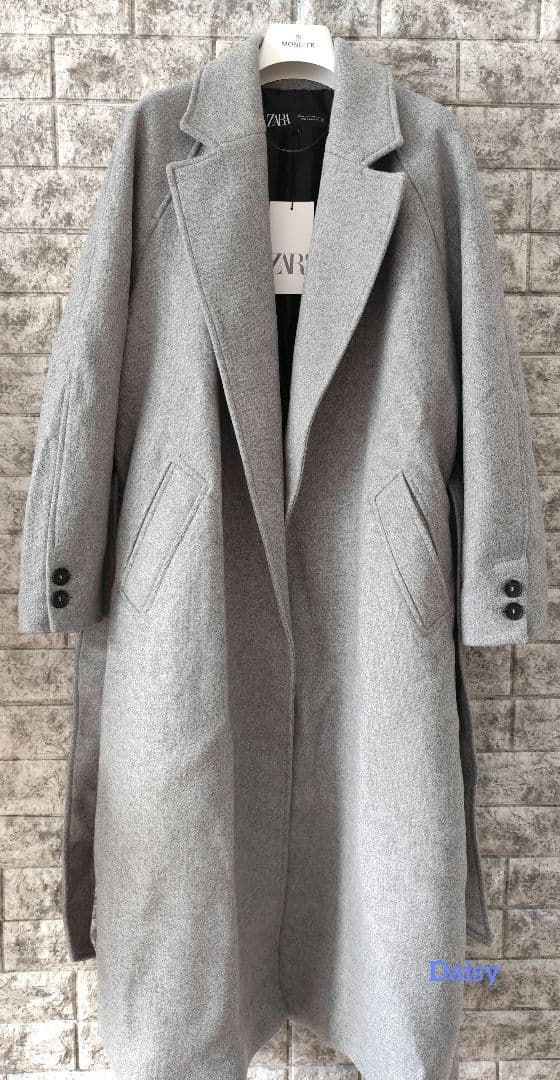 2.3万 新品 ザラ ZARA✨上質 ウール ロングコート グレー ウールコート