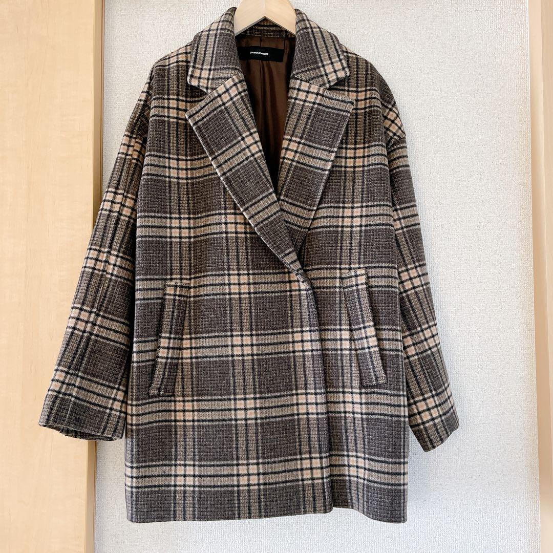 ジャーナルスタンダード　スーパー140ビーバーテーラーコート　グレンチェック