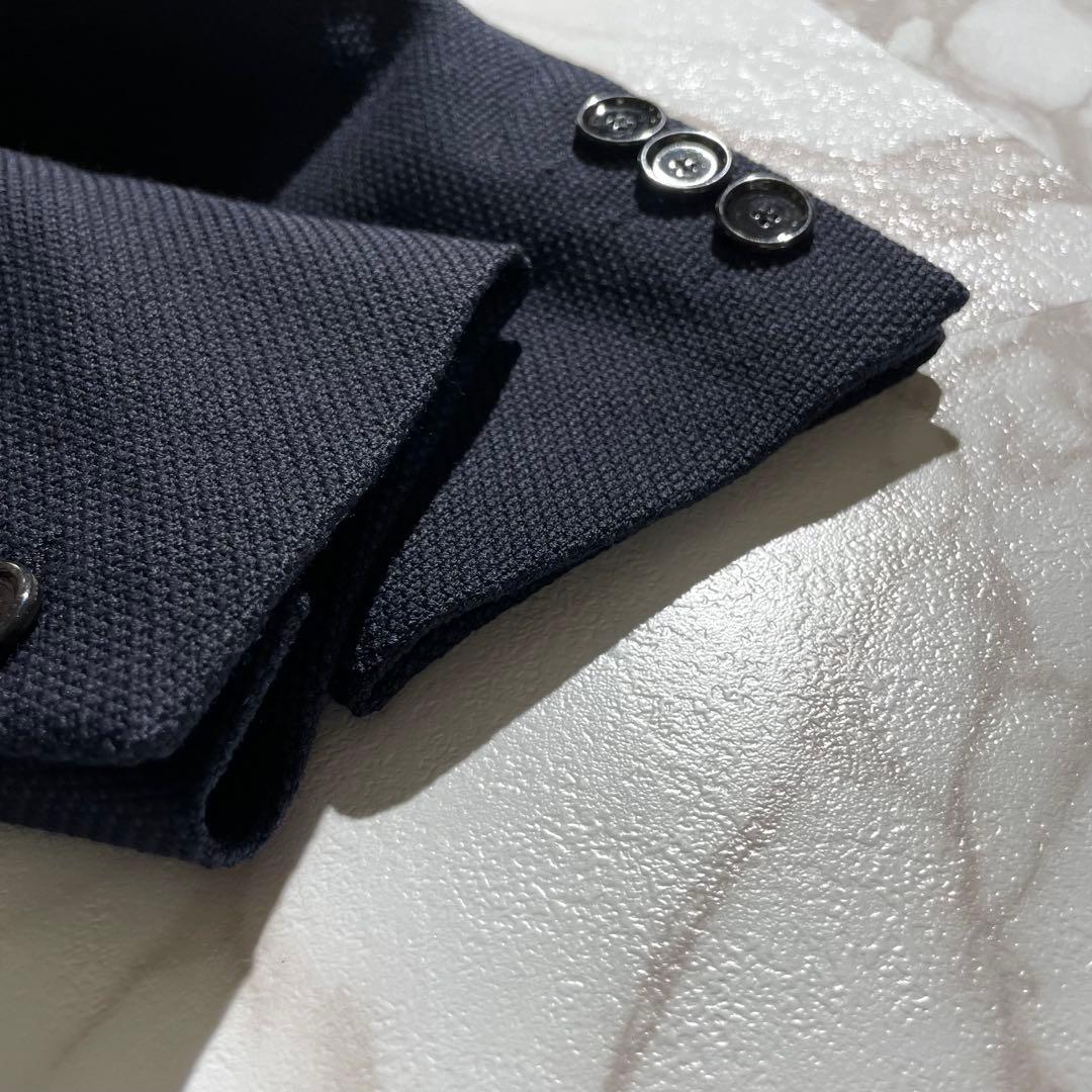 極美品✨ ヒューゴボス スタンドカラー コート ウール素材 L相当 ネイビー