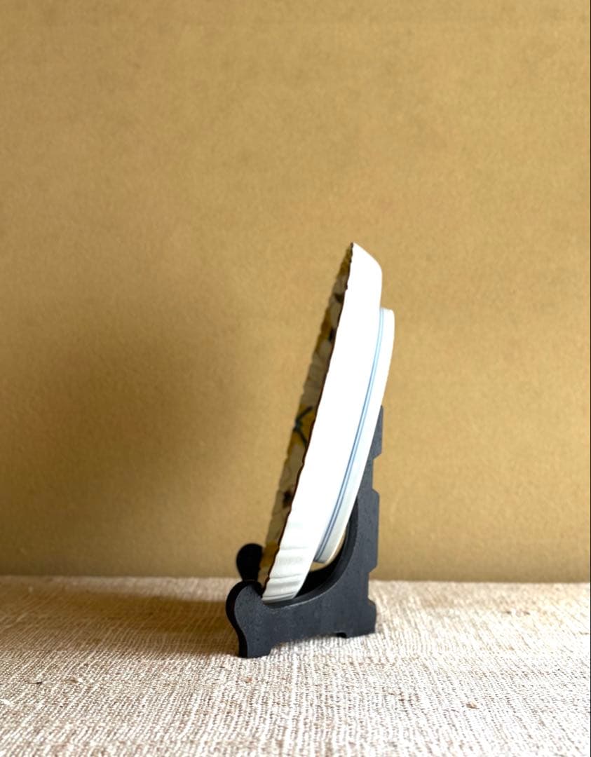 九谷焼【山岸政山作】 希少 九谷五彩 大皿 飾り皿 花紋 古美術 伝統工芸