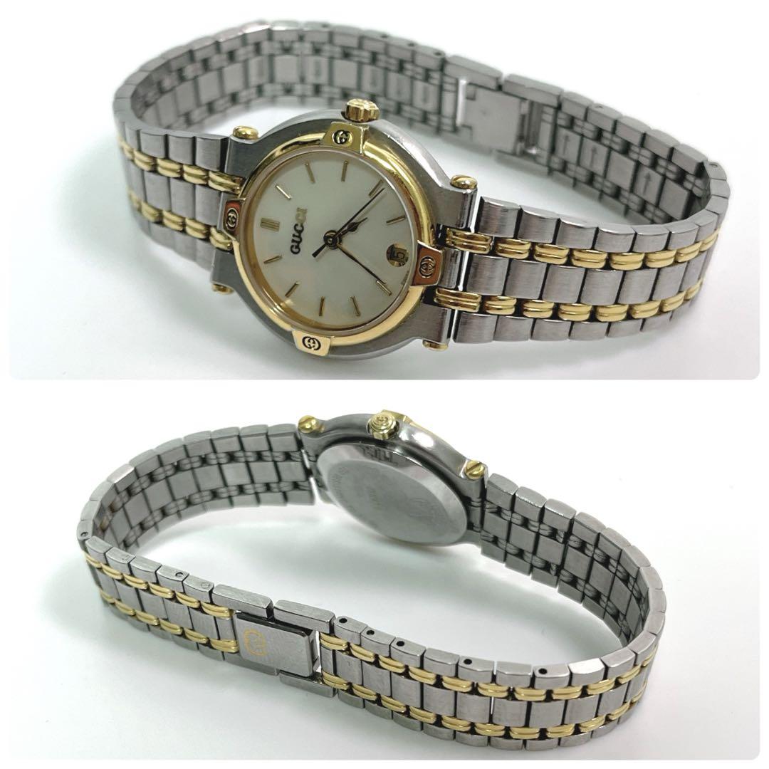超美品 GUCCI グッチ 9000L 腕時計 シルバー ゴールド 新品電池