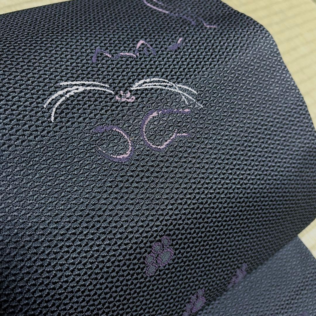 正絹　博多織　名古屋帯《ねこ》