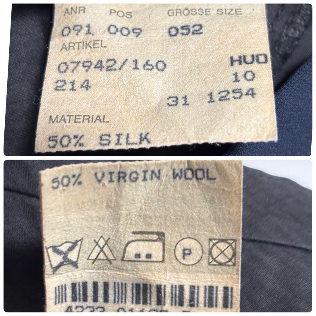 美品 希少 ヒューゴボス シルクウール 2XL スーツ セットアップ ダブル