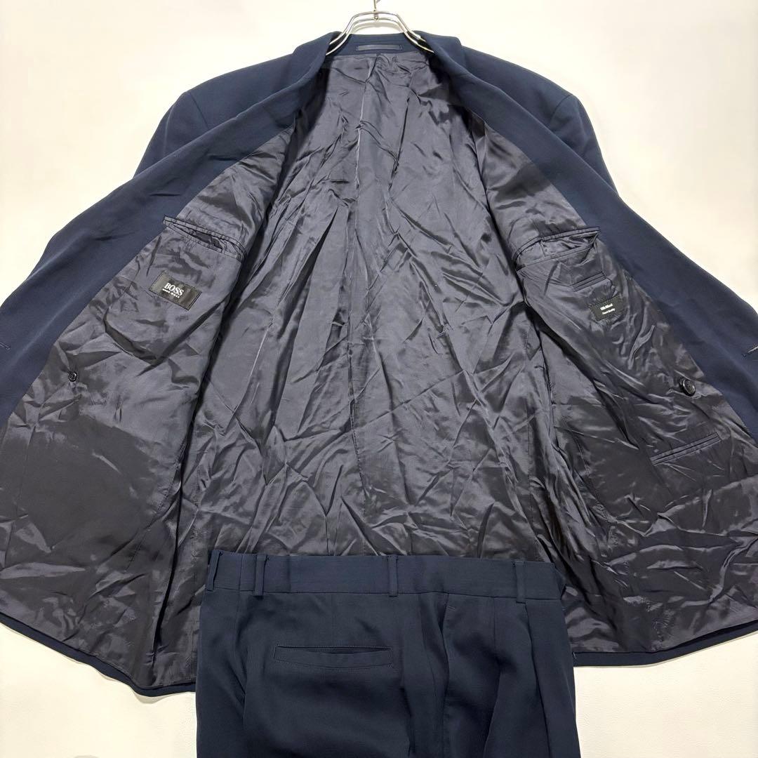美品 希少 ヒューゴボス シルクウール 2XL スーツ セットアップ ダブル