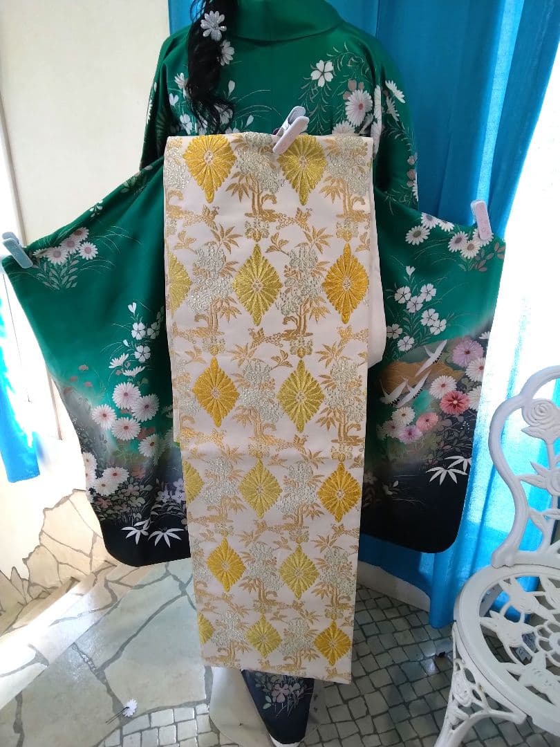 振袖フルセット、正絹振袖、成人式、重ね衿帯揚げ帯締め、西陣袋帯、長襦袢