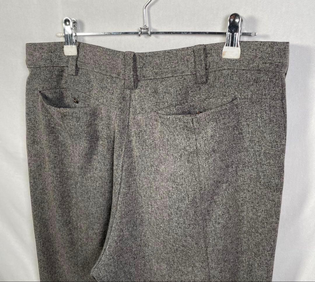 【00s EMPORIO ARMANI】ノータックスラックス　ごま塩　ストレート