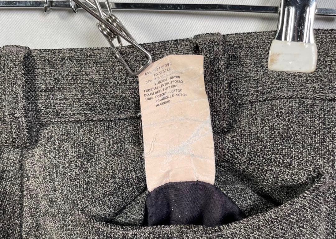 【00s EMPORIO ARMANI】ノータックスラックス　ごま塩　ストレート