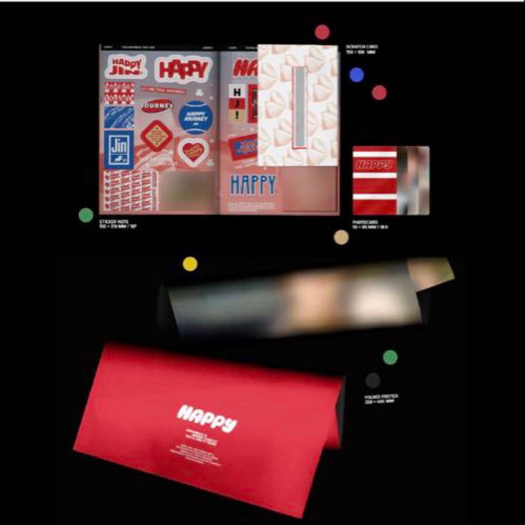 【BTS/JIN】HAPPY 3形態セットとラキドロカード×4組(新品未開封)