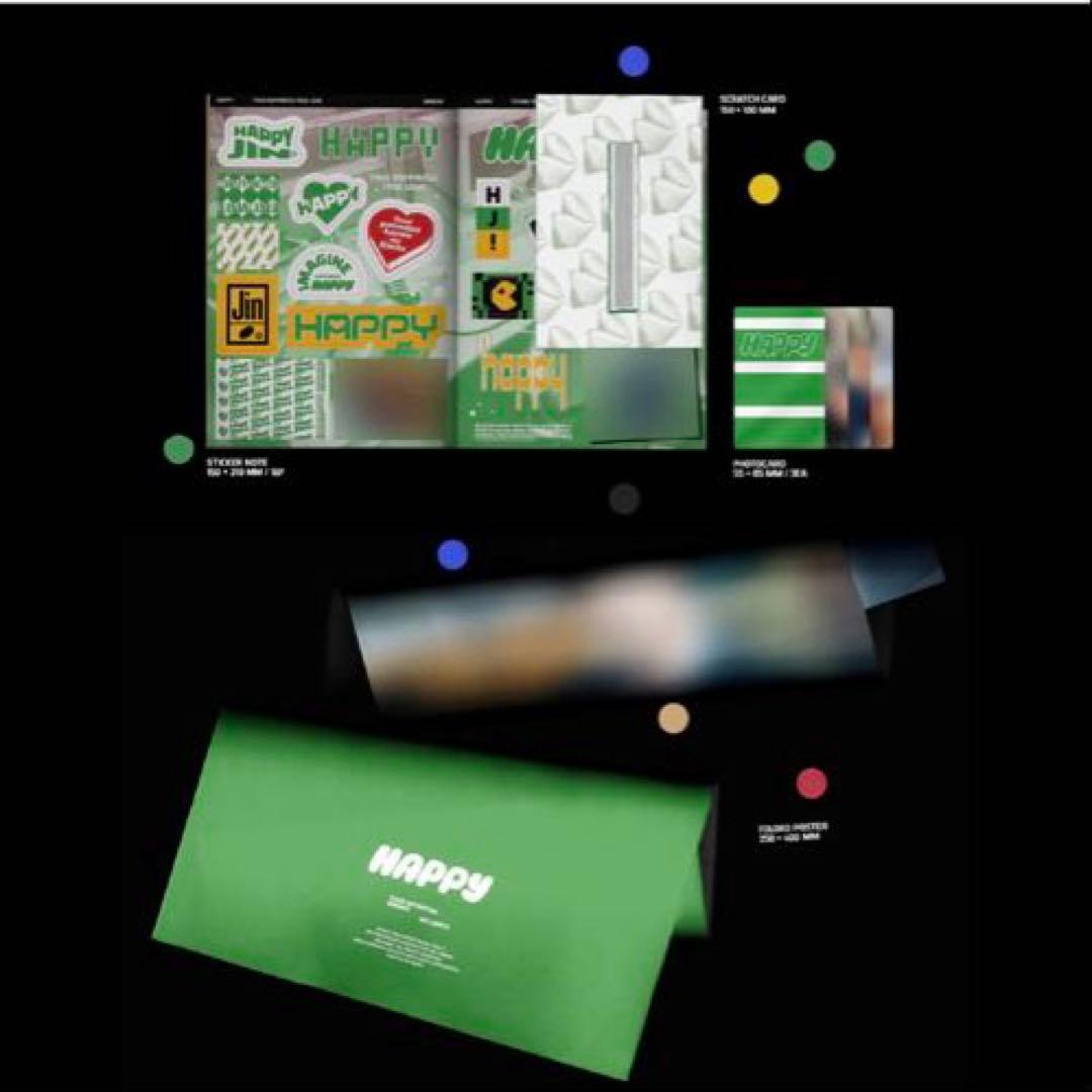 【BTS/JIN】HAPPY 3形態セットとラキドロカード×4組(新品未開封)