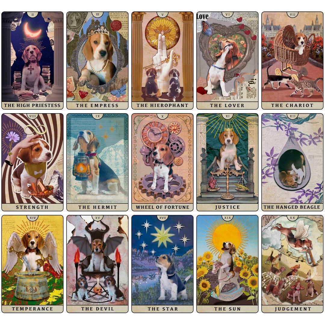 【正規品タロットカード】ビーグル犬好きさん必見✨超キュートなビーグル犬のデッキ