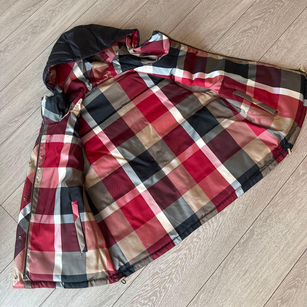 ブルーレーベルクレストブリッジ/ダウンベスト ブラック チェック裏地