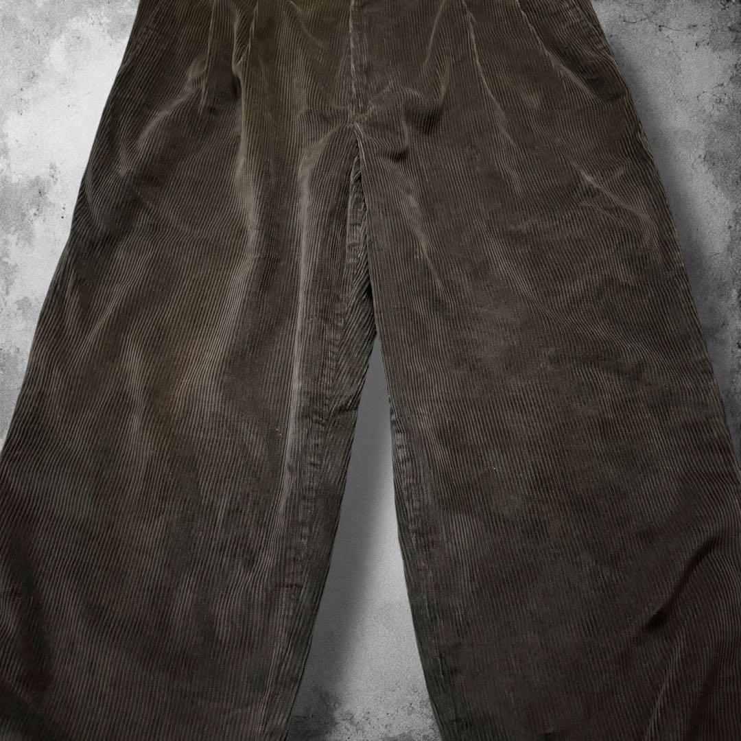 90s USA ツータック太畝コーデュロイパンツ ワイドチノパン ヴィンテージ